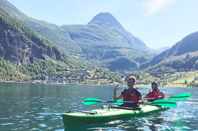 2-Hour Guided Kayak Experience in Geiranger - Skagevika and the view toward Gjaerdefossen
