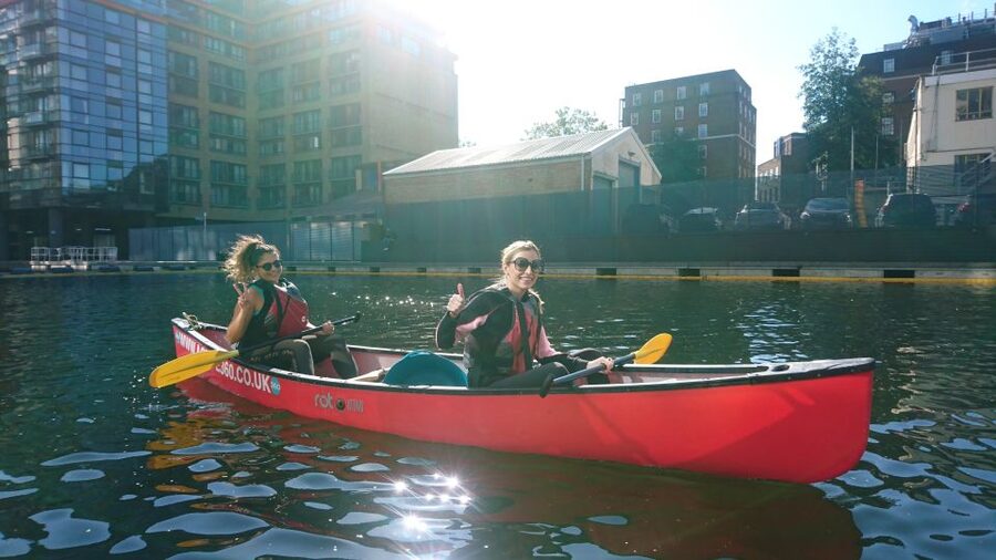 2 seater Canoe Rental in Ladbroke Grove - From Canalside Basin toward Little Venice