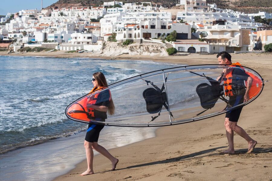 3 Hours Guided Tours in Transparent Kayaks - Starting at Playa de San José beside the port