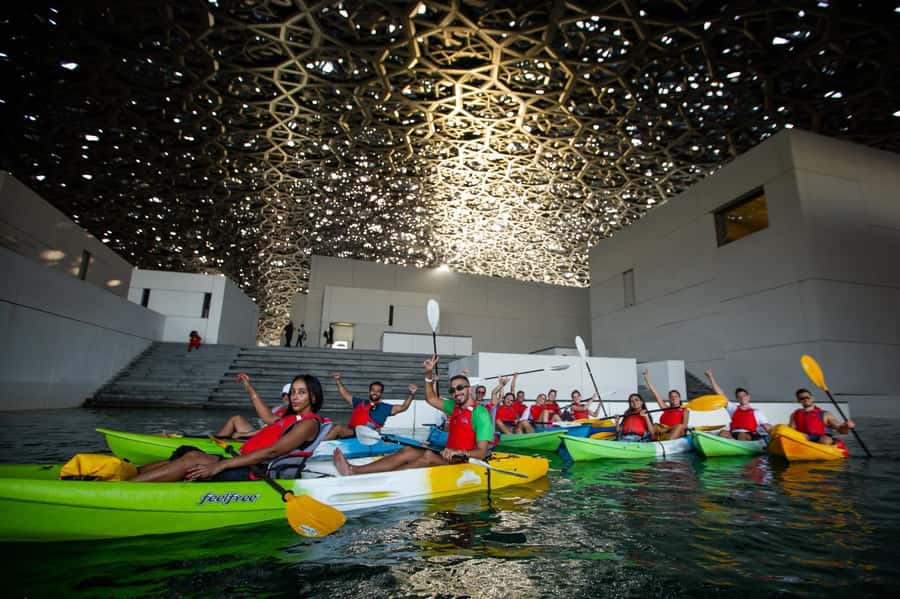 Abu Dhabi: Guided Kayak Tour around Louvre - The best time: sunrise, morning, or sunset