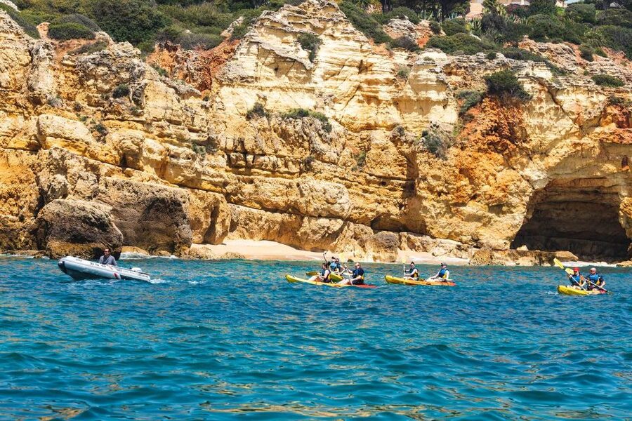 Albufeira: Algarve Kayak and Coastline Tour - Caves, rock gaps, and changing sea conditions