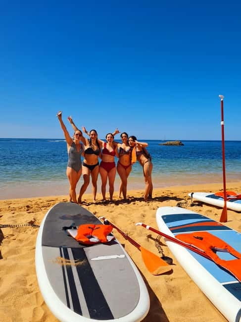Albufeira: Caves and Beaches SUP Paddleboarding Tour - Paddling along the caves for 45 minutes