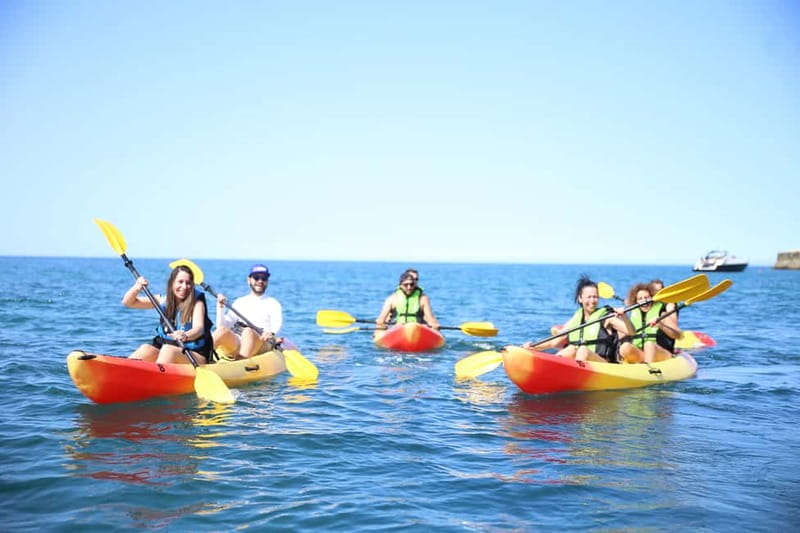 Albufeira: Hidden Beaches & Cliffs Guided Kayak Cave Tour - Guides, safety, and the beginner question