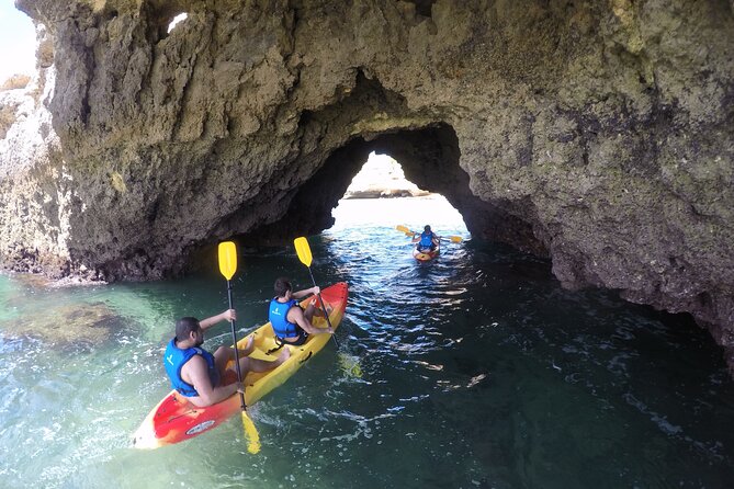 Albufeira Kayak Cave Tour – Hidden Beaches & Cliffs - Rock walls and beaches near Praia dos Arrifes