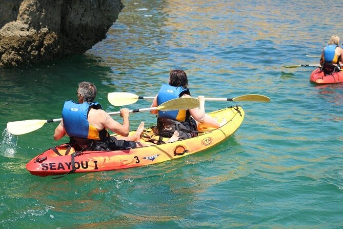 Albufeira Kayak Tour – Relaxing Trip with 2 Guides - The catamaran ride to Praia do Castelo