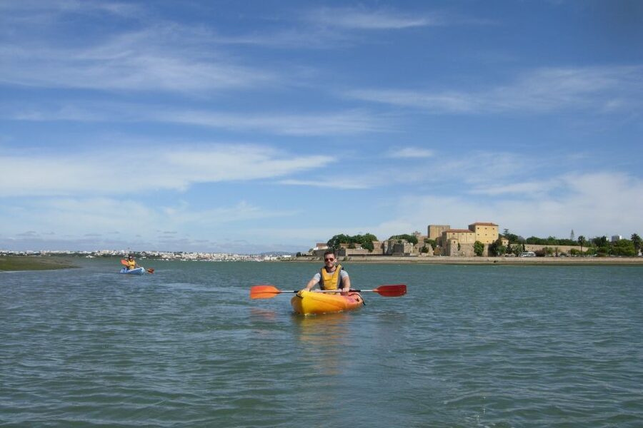 Algarve: 2-Hour Ria Formosa Kayak Tour from Faro - The return paddle with Faro in view
