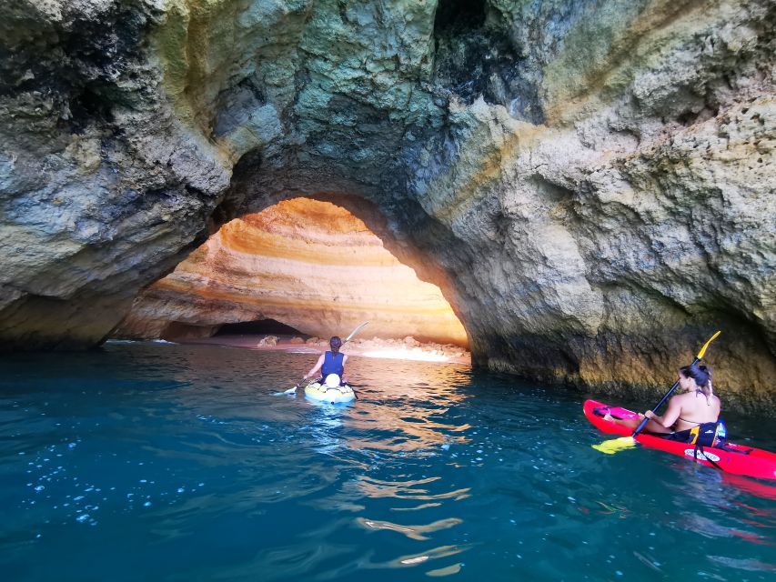Algarve: Benagil Cave Sunrise Kayak Tour with Shower Use - Inside the famous Benagil Sea Cave