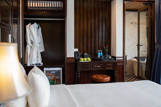 All-Inclusive 2 Day/1 Night Halong Luxury Cruise, Meals, Cave, Kayaking,Swimming - Boarding at noon and settling into the cabin