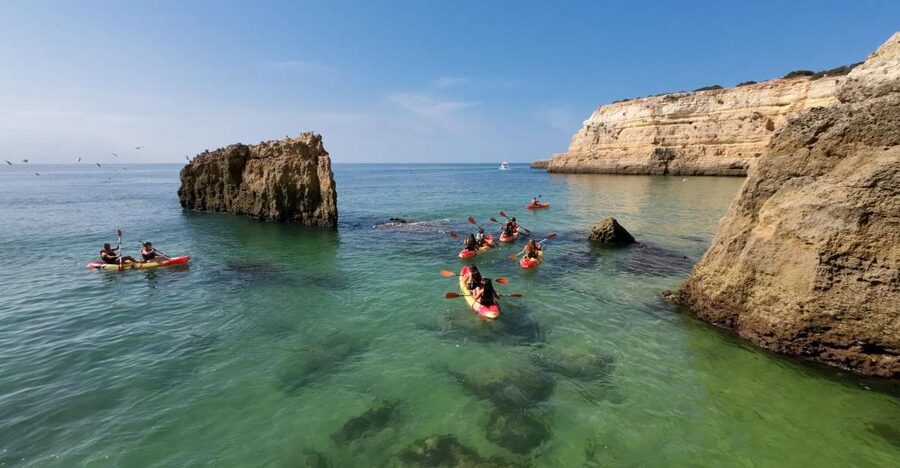 Armação de Pêra: 2-Hour Wild Beaches and Caves Kayak Tour - Paddling toward Praia dos Beijinhos