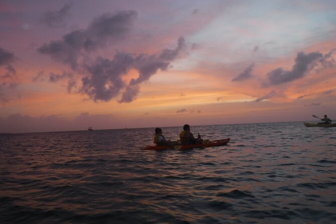 Aruba Night Glass Kayak Tour - Sunset from the water, not the sand