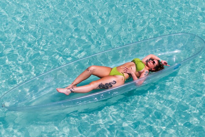 Aruba Unique Clear Kayak Drone Photoshoot with Video - Two assistants help you on the water