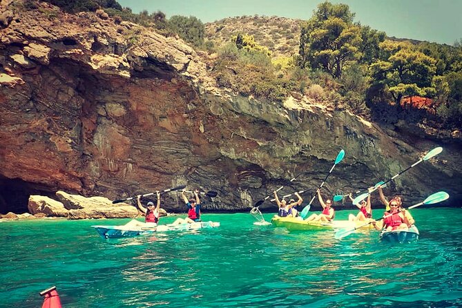 Athens Riviera: Sea Kayak and Snorkeling Adventure with Picnic - Paddling along the Attica coast