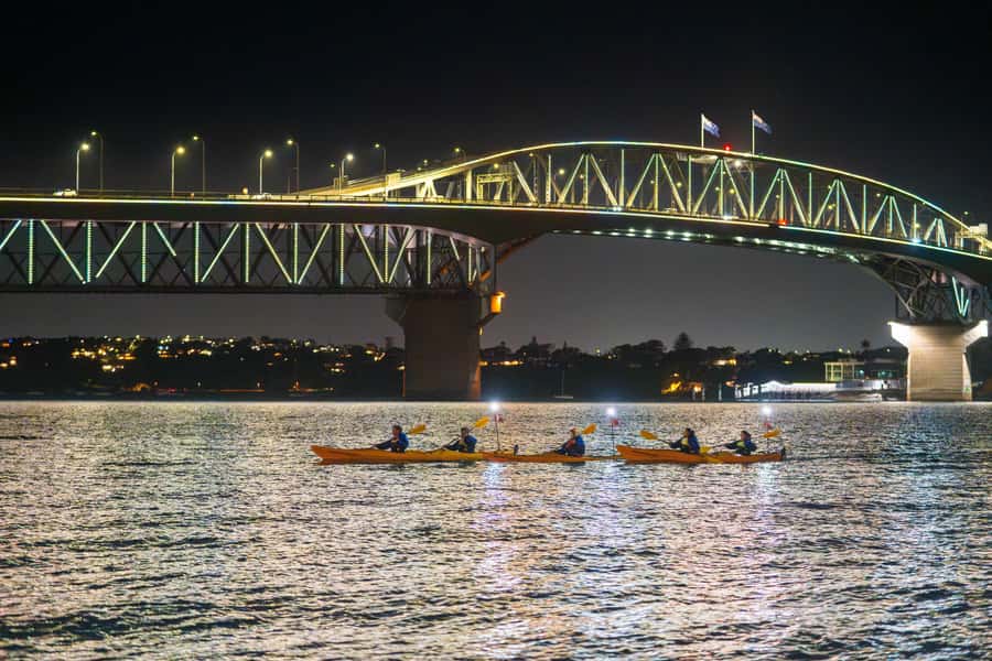Auckland: City Lights Night Kayak Tour - From St Mary’s Bay toward Westhaven Marina