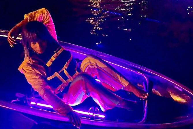 Austin Texas Night Clear Kayaking Glow Tour - Paddling Toward the Sandbar