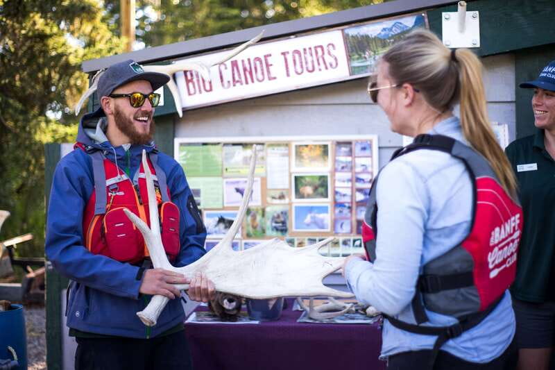 Banff: Wildlife on the Bow River Big Canoe Tour - Getting settled in the 12-seat canoe
