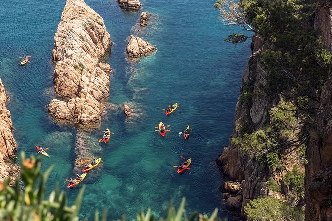 Barcelona Costa Brava Kayak, Snorkel & Cliff Jump Day Tour - Getting fitted for the water