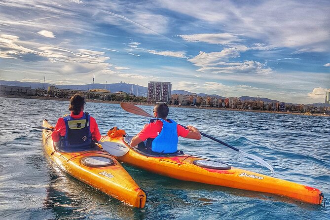 Barcelona Skyline Kayaking Coupled with Delicious Tapas - Paddling along Barceloneta’s beach