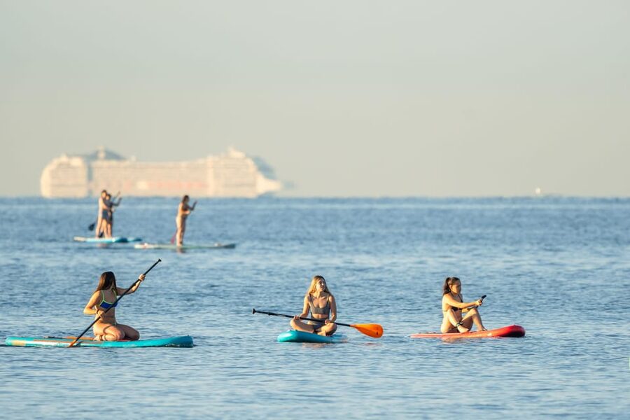 Barcelona: Sunset Paddleboarding Experience with 1 Beer - Starting at Carrer de Grau i Torras, 23