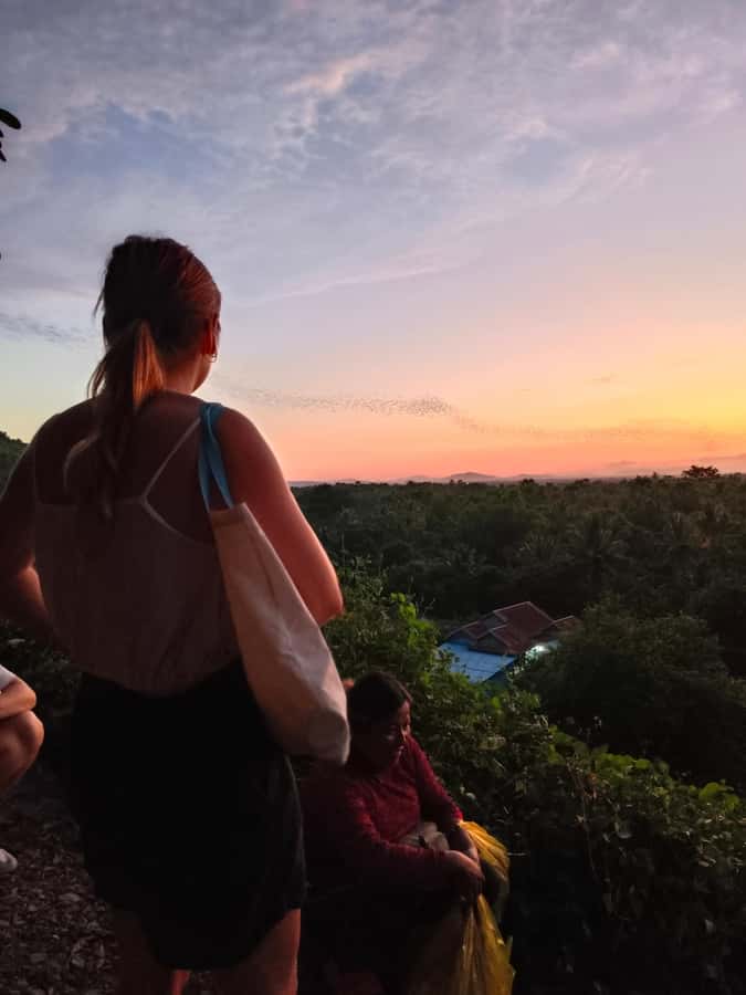 Battambang,Tuktuk and kayak, BambooTrain ,Wat Banan,Bat cave - Wa Kor Village and the Swing Bridge