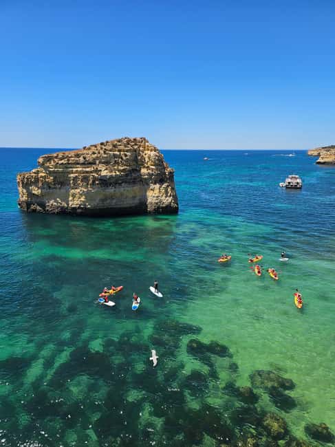 Benagil: 1:30Hour Kayak Rental with Private Parking - Paddling Toward Marinha’s Arches