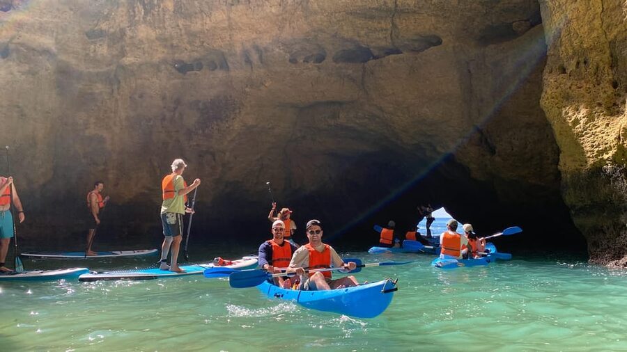 Benagil Beach: Secrets of the Sea Benagil Caves Kayaking - Following the cliffs toward Praia da Marinha