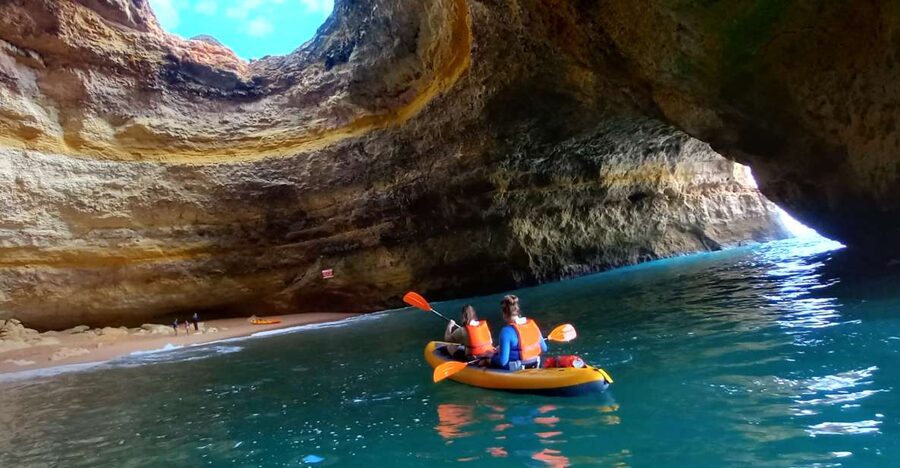 Benagil Caves: small group Kayaking Tour with a Local Guide - Entering the Algar de Benagil