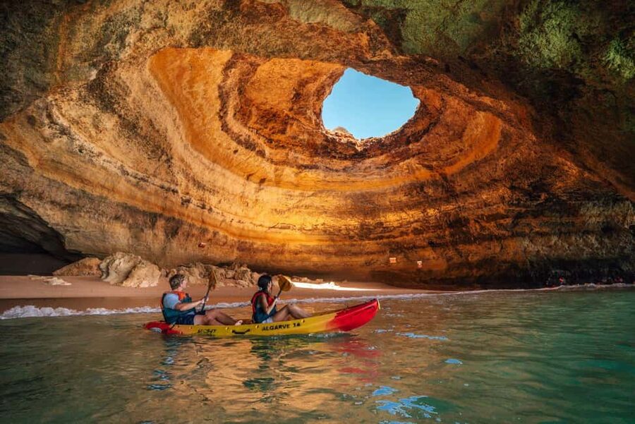 Benagil: Kayaking Tour to the Benagil Cave (Free Shower) - Paddling into Benagil Cave