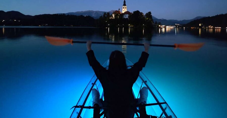 Bled: Guided Kayaking Tour in a Transparent Kayak - Paddling across clear water