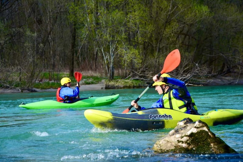 Bled: kayaking trip on the river Sava - Getting fitted for whitewater gear