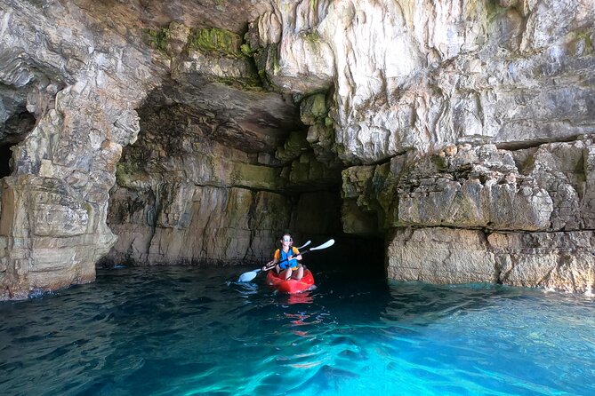 BOAT & KAYAK! Sea Adventure - Snorkeling & Cliff Jumps - The Muzil peninsula and its sea-access cave