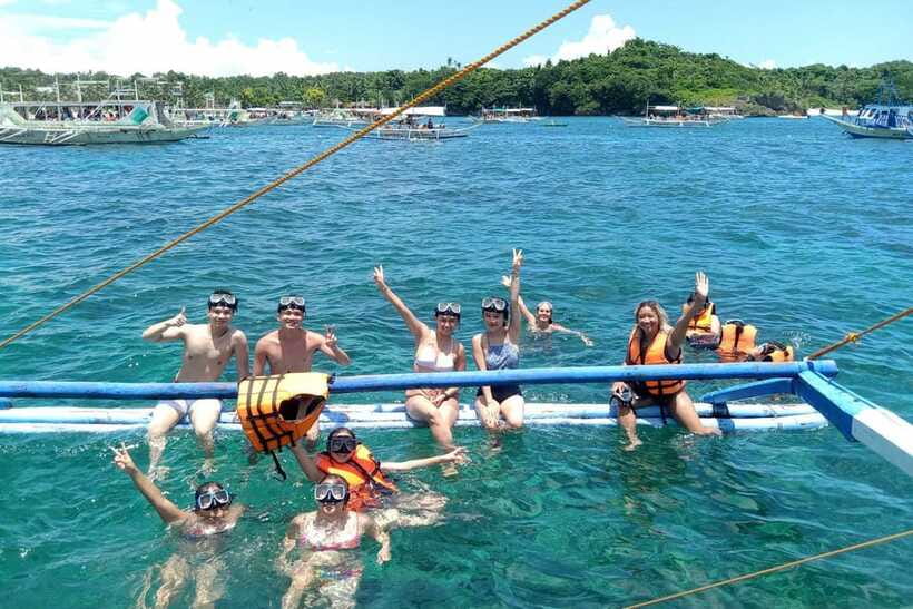 Boracay: Island Hopping with Crystal Kayak & Helmet Diving - Snorkeling, swimming, and the extra P100 fee