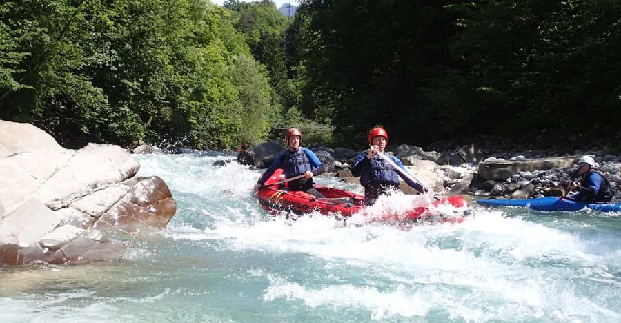 Bovec: Whitewater Canoeing on the Soča River - Rock jumps and swimming breaks