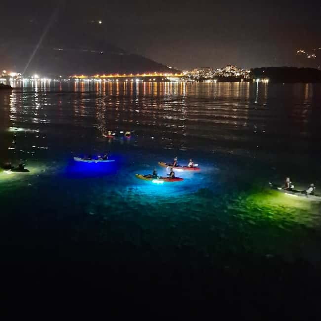 Budva: Night Lights Kayaking Tour - The first strokes under the LED lights