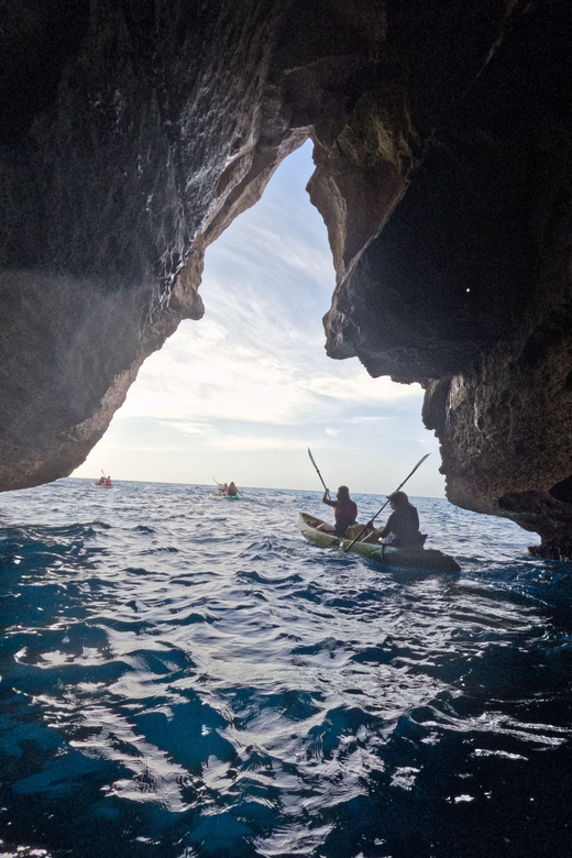 Cala en Porter: Menorca Caves Kayaking Tour & GoPro Photos - The first paddle along Menorca’s cliffs