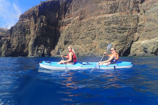 Calheta Kayak Tour - Route one: paddling toward Zimbralinho Beach