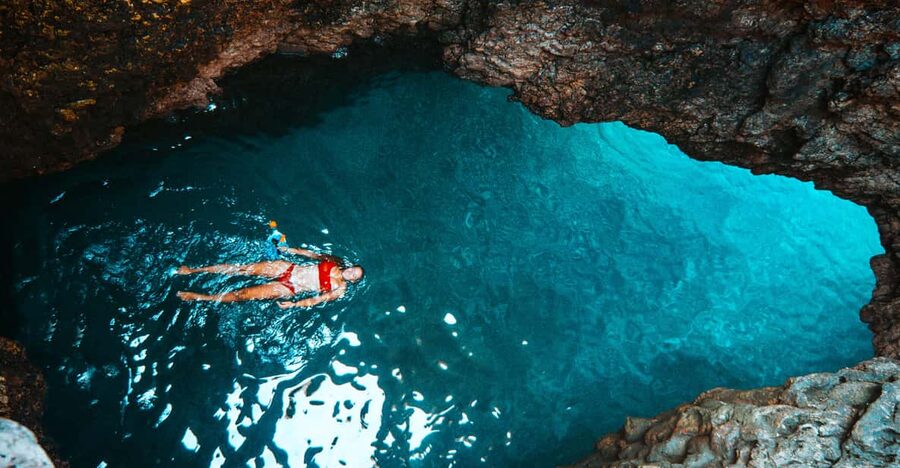 Cape Kamenjak: Kayak Tour with Cave Experience - Cliff jumping at the rocky shore
