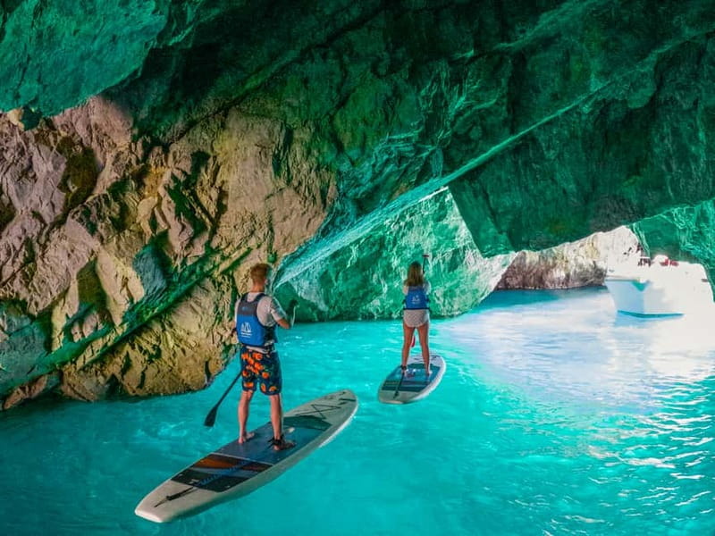 Capri: Caves and Beaches Paddle Board Tour with Photos - The Marina Piccola lesson gets you moving