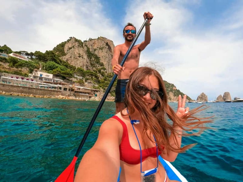 Capri: Caves and Beaches Paddle Board Tour with Photos - Along Via Krupp, Capri opens up from the sea