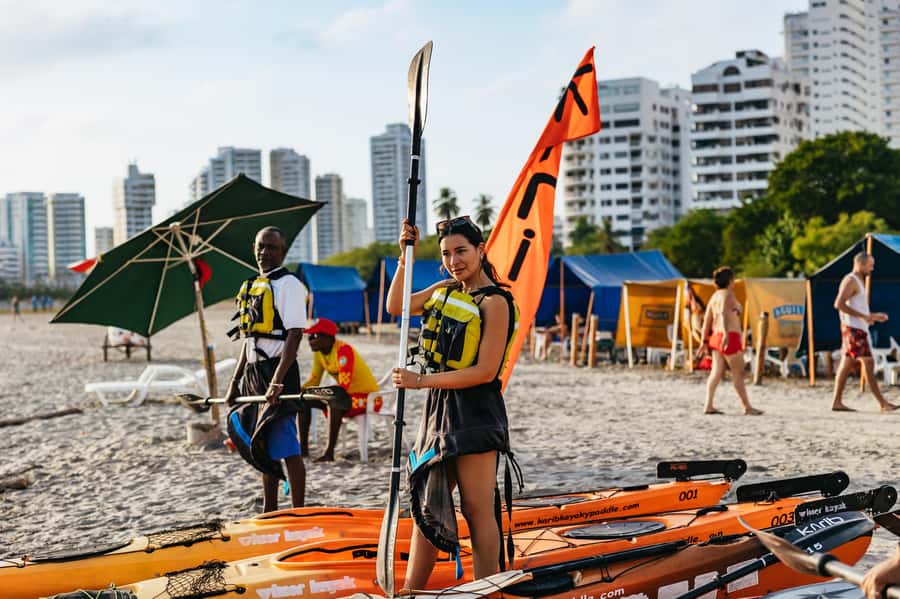 Cartagena: Sunset Sea Kayaking Tour - Waiting on the water for sunset