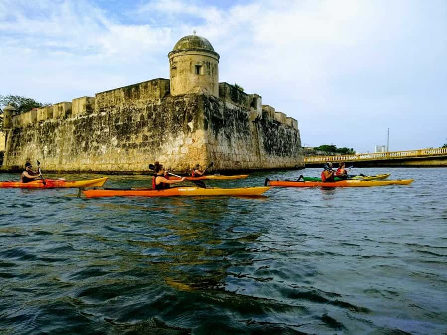 Cartagena: Walled City Kayak Tour - Paddling toward the clock tower
