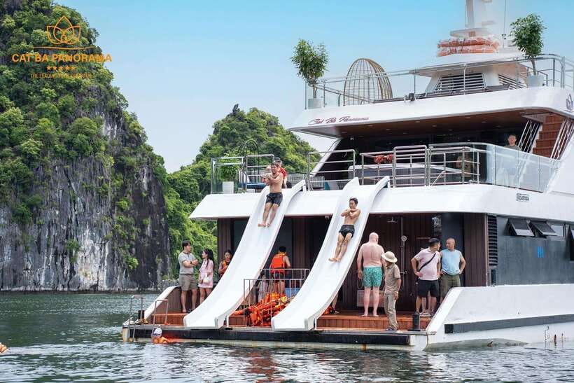 Cat Ba: Sunset on Lan Ha Bay with Sunset Party - Leaving Cat Ba and Reaching Ben Beo Harbour