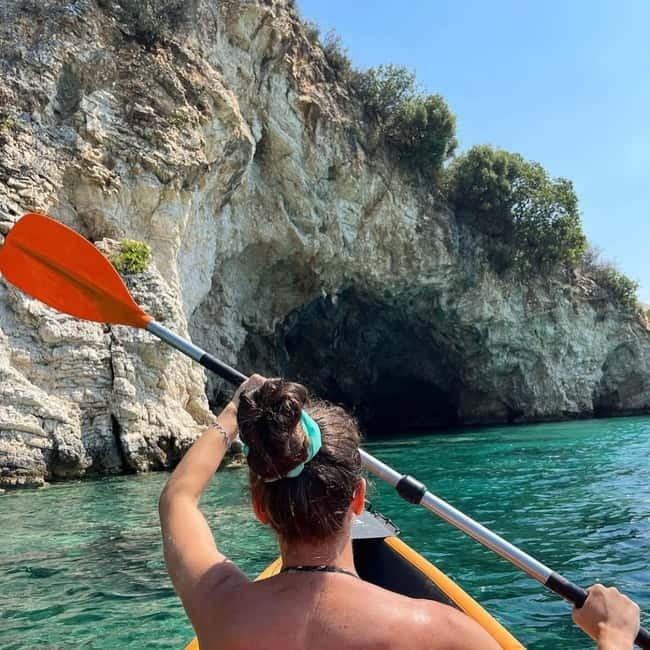 Caves of Porto Palermo: Kayak/SUP Tour with Castle Sea View - The second beach stop and changing water colors