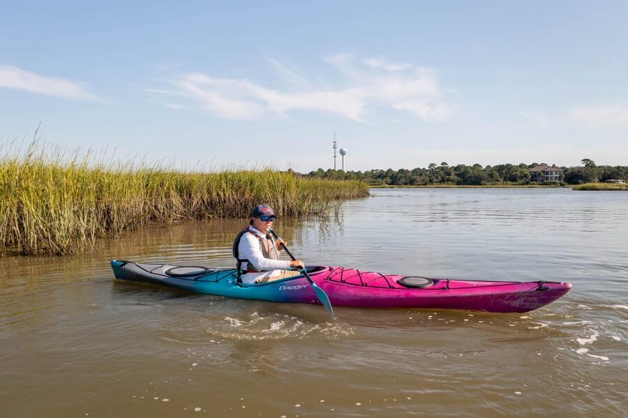 Charleston: Folly Beach Morning Kayak Dolphin Safari - Watching for bottlenose dolphins