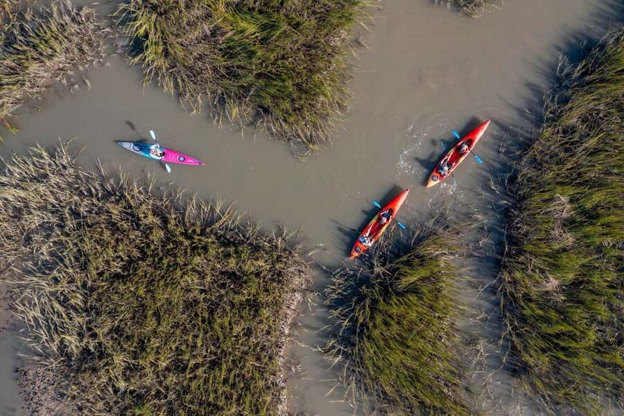 Charleston: Folly Beach Morning Kayak Dolphin Safari - Learning the strokes before chasing dolphins