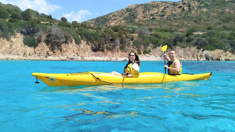 Chia: kayak tour to Tuerredda with snorkeling - The Ferraglione Islands and their natural pools