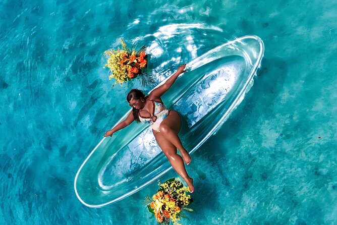 Clear Kayak Drone Photo Shoot and Video in Montego Bay - Choosing Flowers or Floating Jamaica Letters