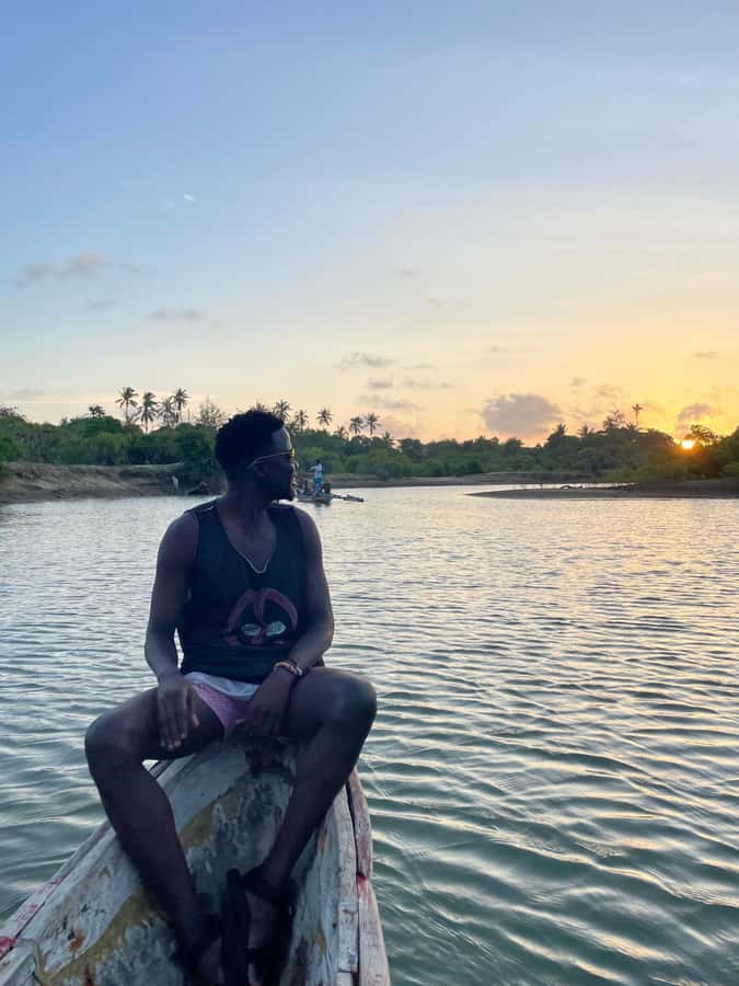 Diani: Sunset Canoe Tour along the River with Mangroves - Meeting villagers along the river