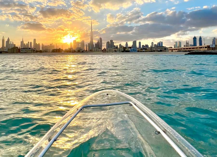 Dubai: Clear Kayaking Experience with Burj Khalifa View - The Dubai views from Jumeirah Bay Island