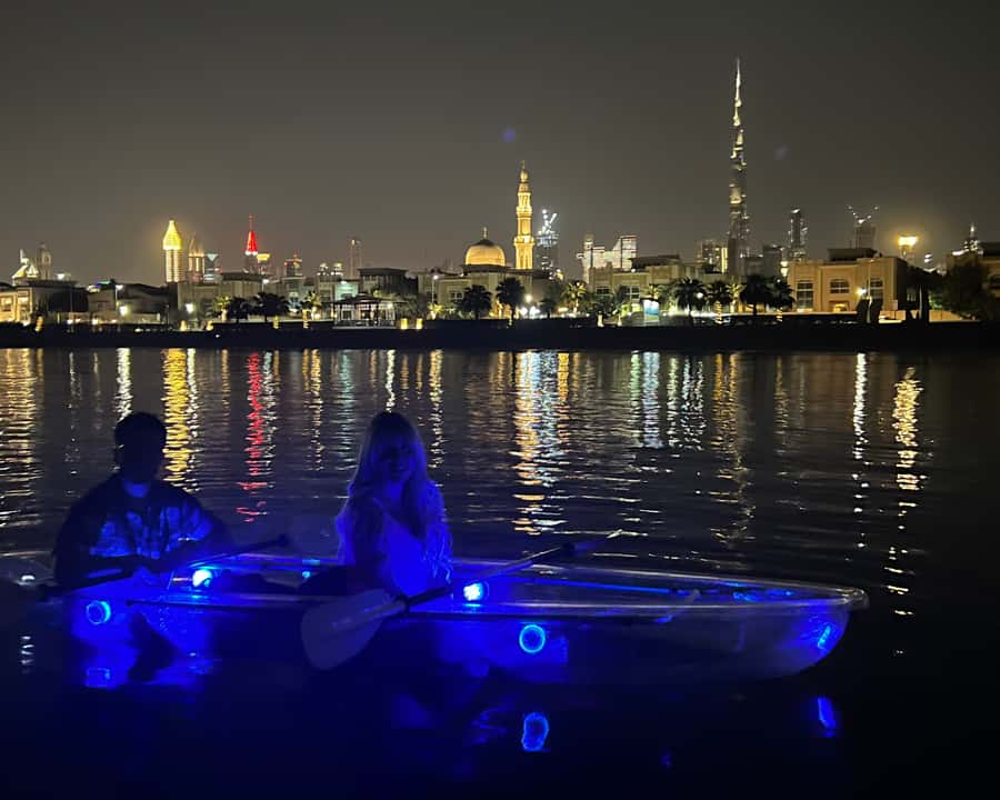 Dubai: Night Kayaking Tour - Finding Crystal Clear Watersports at Fishing Harbor Gate