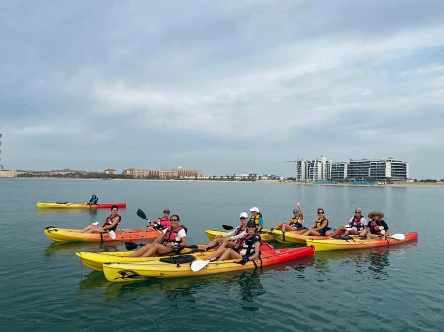 Dubai: Palm Jumeirah Guided Kayaking Tour - Paddling west beside the golden beaches